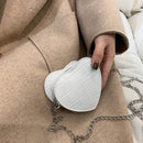 Women PU Leather Chain Crossbody Bag Love Heart Shoulder Messenger Small Handbag
