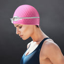 Waterproof Swimming Caps Women Men Silicone Ear Protection Swim Hat (Pink) Newly