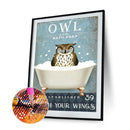 5D DIY Wacky Bathroom Owl Full Round Drill Diamond Painting Kit Artwork (2)