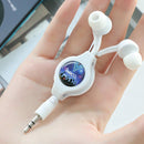 HOCO M68 Retractable Wired Earbuds 3.5mm In Ear Earphones NO Mic (White) Newly