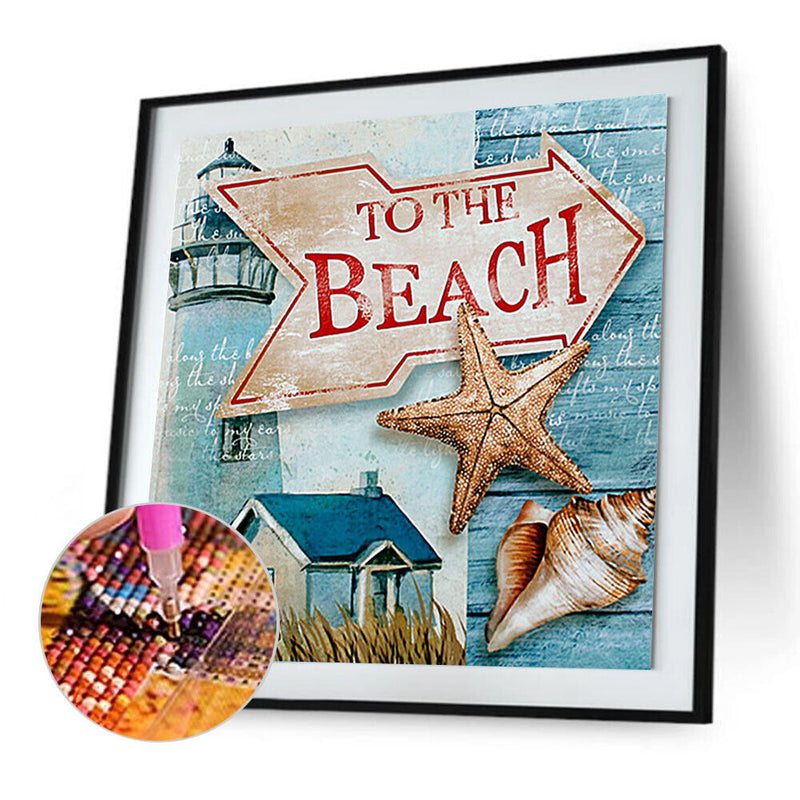 5D DIY Full Drill Diamond Painting Beach Embroidery Mosaic Craft Home Decor Kit