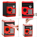 Electronic Piggy Bank ATM Password Money Automatic Save Safe Box (Black Red