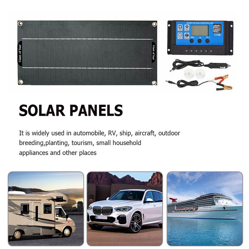 30W Solar Panel Kit 18V Portable Solar Monocrystalline Battery Charger Syst