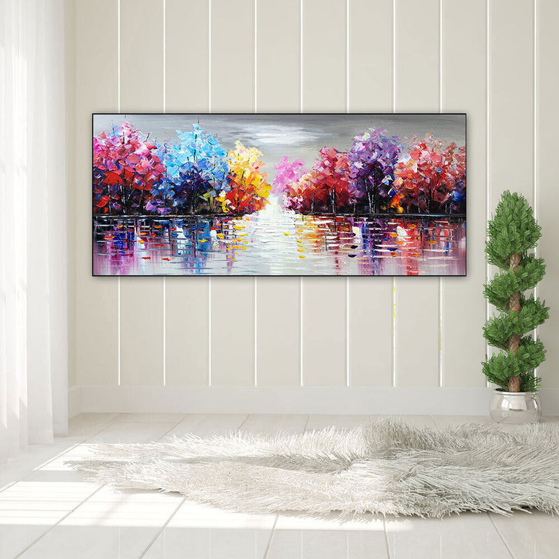 Colorful Woods Oil Paint By Numbers Kits Canvas DIY Craft Coloring Home Dra