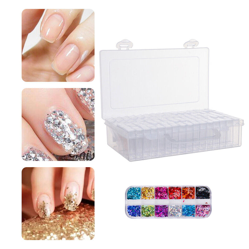 64 Grids Rhinestone Embroidery Organizer Accessory Square Jewelry Nail Organizer