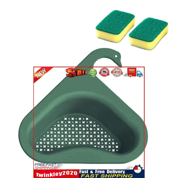 Drain Basket 1 Pc Corner Hanging Sink Strainer Basket Sponge Included Newly