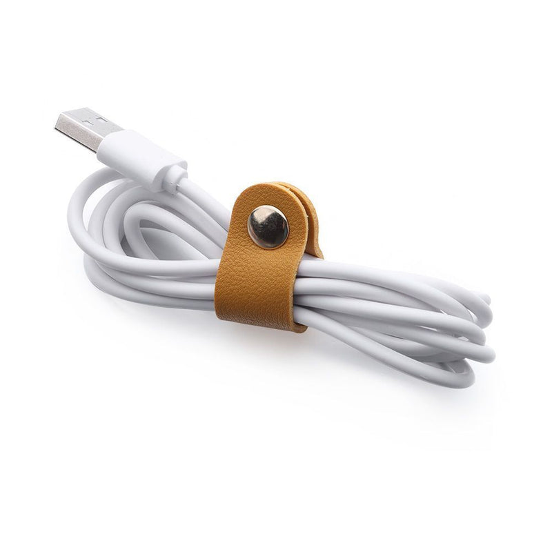 Desktop Storage Leather Cord Organizer Cable Winder Cable Management Winder Tie