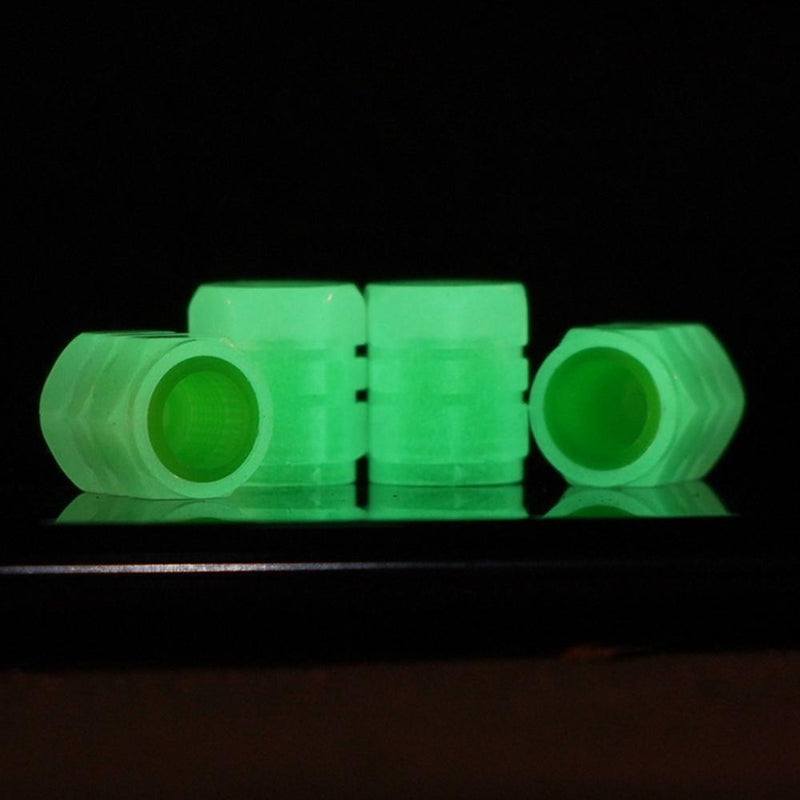Luminous Stem Cover Tire Valves Caps Universal Valves Nozzles (12pcs Green)