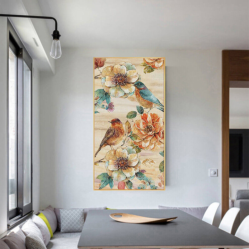 Zero Basis Paint by Number Kit Oil Drawing HandPainted Paint Bird Flower Patt