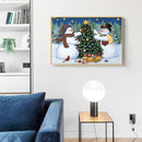 Snowman Christmas Tree DIY Full Drill Round Diamond Painting Embroidery Kit