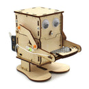 Wooden Robot Eating Coin DIY Educational Physics Experiment Toys for Kids Newly
