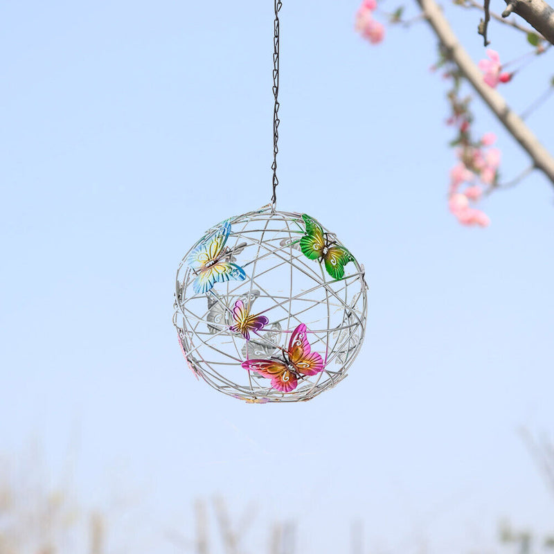 Hanging Solar Luminous Butterflies Round Ball Light Decorative Lighting Lamp