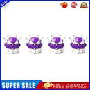 4pcs Car Rhinestone Crown Wheel Tire Valve Cap Auto Dust Air Cover (Purple)