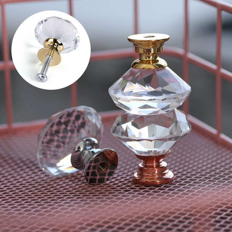 Diamond Shape Pull Handle Cupboard Pulls Door Knobs Crystal Glass Knobs