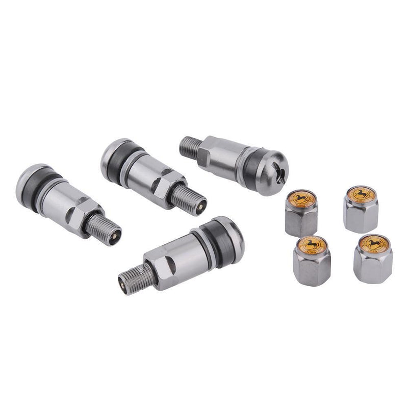4pcs Car Tubeless Tyre Valve Stems Aluminum Tire Air Valve Stems (Grey) Newly