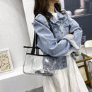 Fashion Female Summer PVC Transparent Handbag Clear Women Shoulder Bags Totes