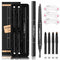 Eyebrow Pencil With 5 Colors Refill Lead 3 Pcs Eyebrow Stencils Brow Tattoo Pen