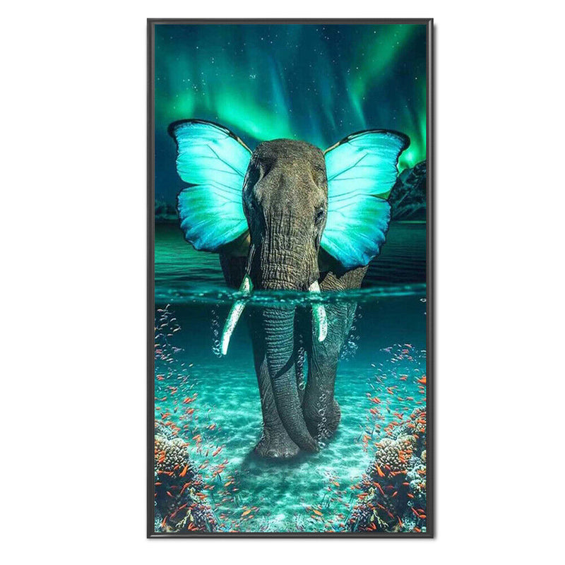 Full Cross Stitch 11CT Butterfly Elephant Handmade Cotton Thread Animal Cra