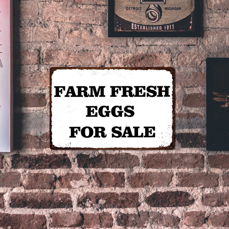 Retro Farm Fresh Eggs Metal Plate Painting for Bar Pub Tin Plaque Wall Sign