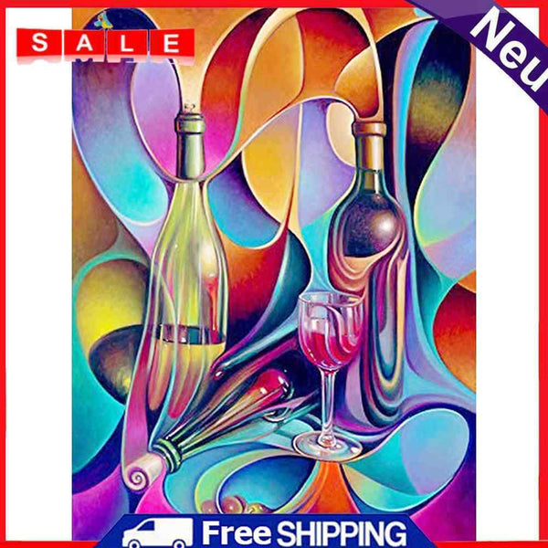 5D DIY Full Drill Diamond Painting Wine Glass Embroidery Mosaic Kit Handicrafts