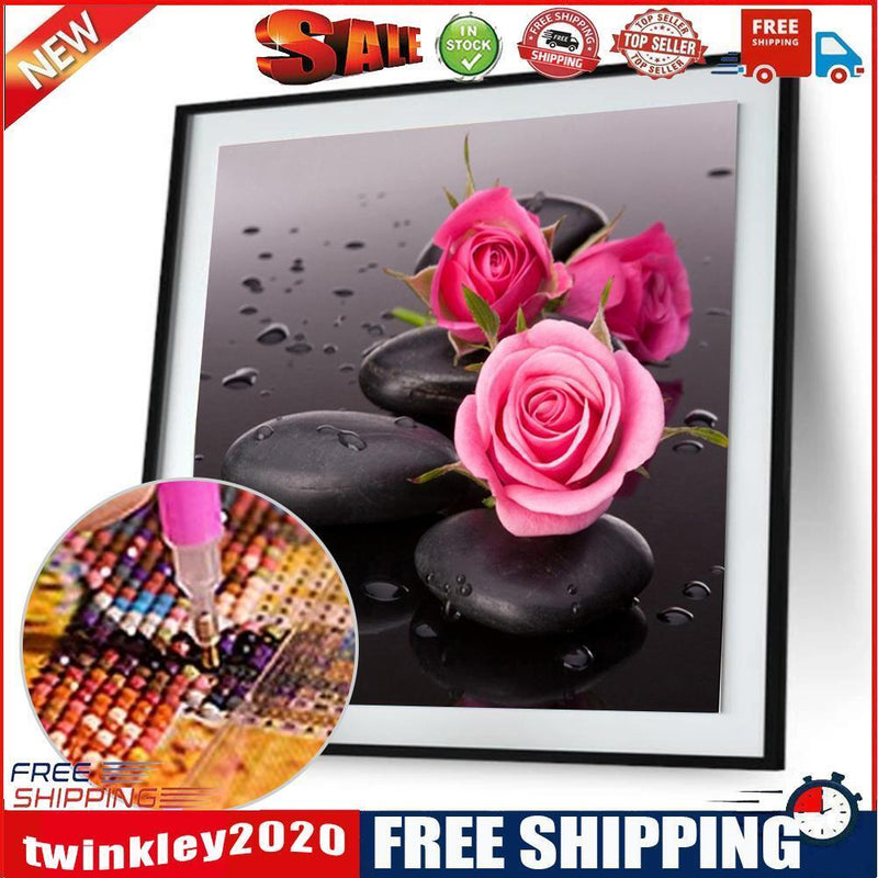 5D Rose DIY Diamond Painting Cross Stitch Needlework Home Decor Craft