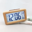 Digital Wooden Alarm Clock, Sensor Backlight Time Display Electronic Clocks
