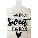 Wooden Farmhouse White Cow Letter Sculptures Ornament Round Plate Desktop Crafts