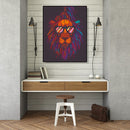 Painting By Numbers Kit DIY Glasses Lion Hand Painted Canvas Oil Art Picture