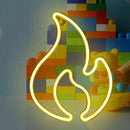 Fire Flame Neon Sign Light LED Hanging Wall Night Lamp Home Decor (Yellow) Newly