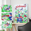 5D Flag Flower Mosaic Diamond Painting Drawing Partial Special Shape Drill Craft