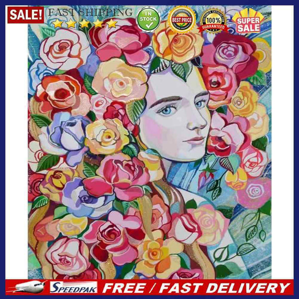 Flower Girl Oil Paint By Numbers DIY Coloring Picture Kits for Adults Children