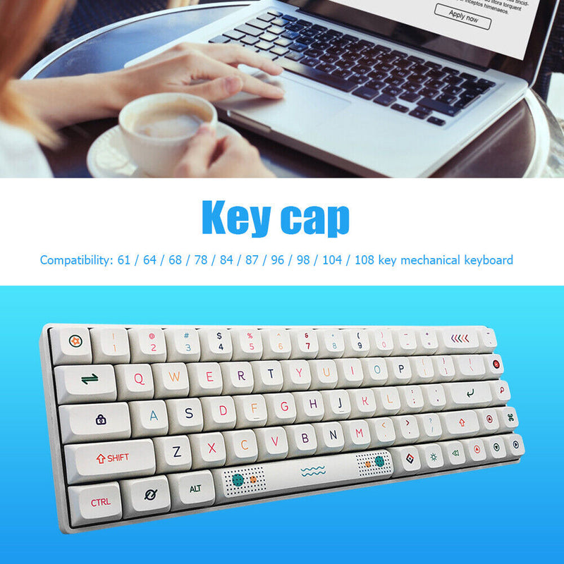127-Key Sublimation XDA Neon Mechanical Keyboard Keycap Set for MX Switch