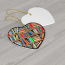 Book Lovers Heart-Shaped Bookshelf Pendant Ornament Christmas Tree Decor x 1Pc#