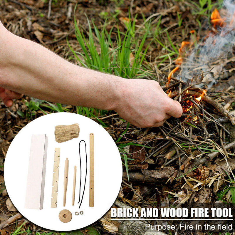 Outdoor Survival Wood Make Fire Drilling Tool for Camping Hiking Equipment Tool