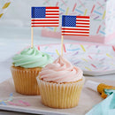 100pcs American Toothpick Flag - Vivid Bright Double-sided Printing Banner Decor
