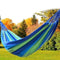 Portable Outdoor Hammock Hang Bed Travel Camping Swing Canvas Blue Stripe