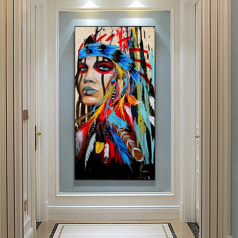 Indigenous Girl Oil Paint By Numbers Kits Canvas Picture DIY Home Decoration