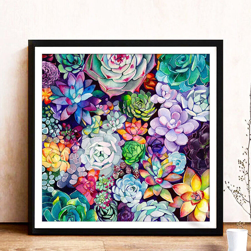 Diamond Embroidery Succulent Plant Mosaic Round Drill Diamond Painting Bead Art