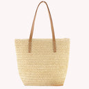 Paper Rope Women Handbags Summer Beach Solid Color Large Capacity Top-handle Bag
