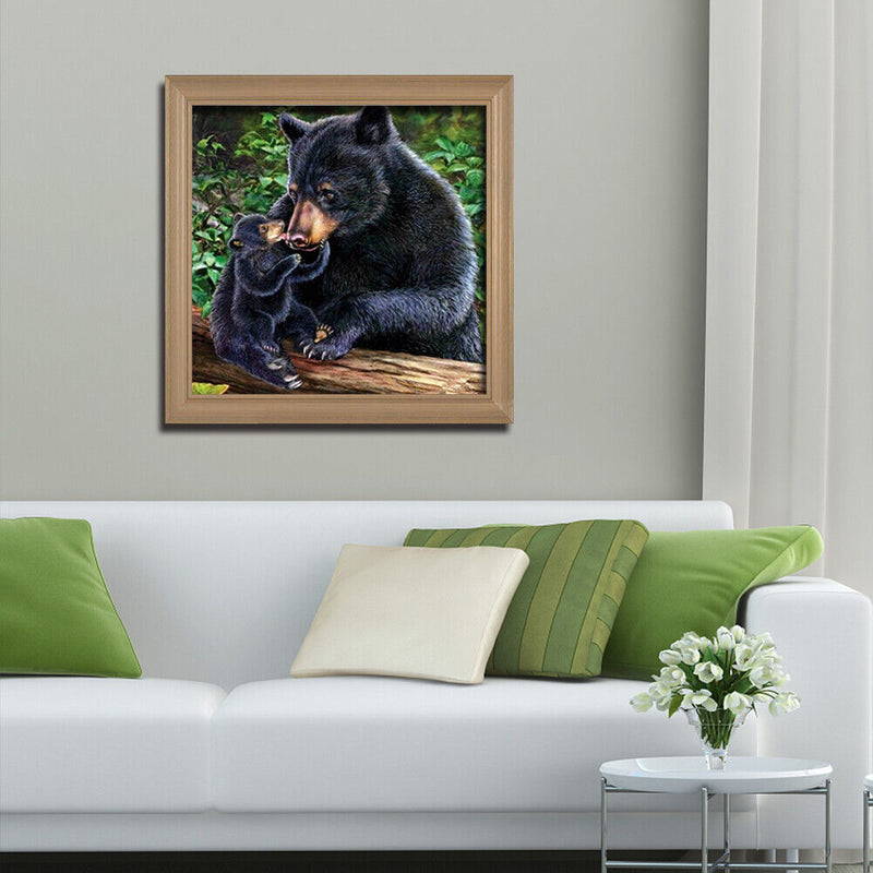 5D DIY Full Drill Diamond Painting Black Bear Embroidery Mosaic Handicraft Kit