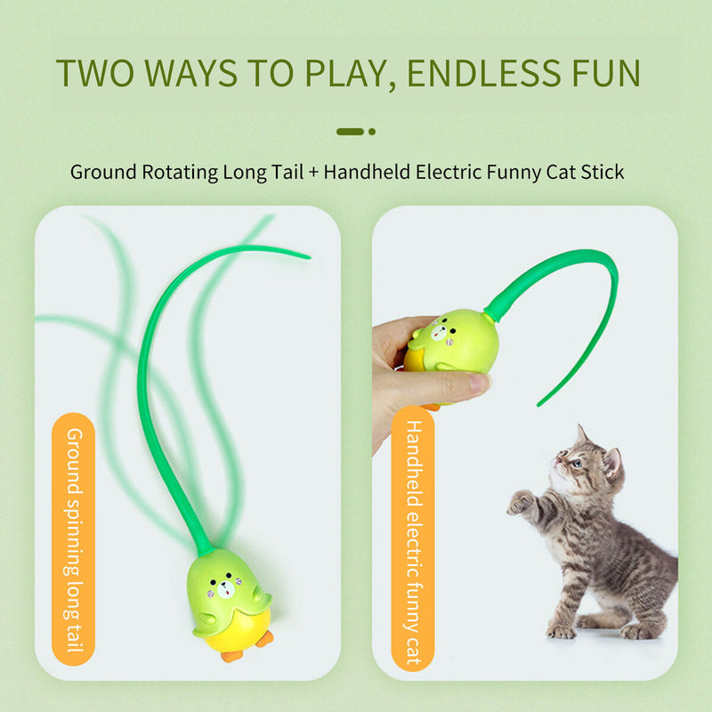 Automatic Rotating Cat Ball Toys Rubber Bite Resistant Magic Tail Cat Stick