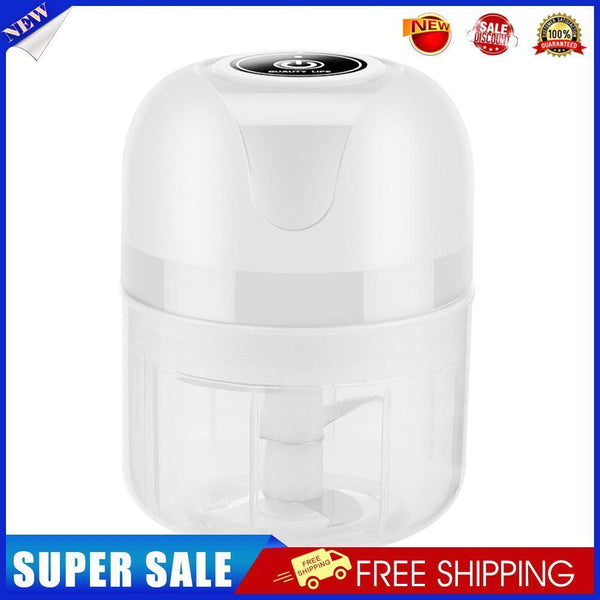 250ml Mini Electric Garlic Chopper Ginger Masher Vegetable Crusher (White)