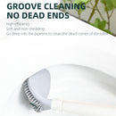Silicone Toilet Brush - Punch-Free Wall Hanging Tool & Soft Head (White) Newly
