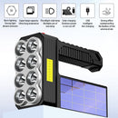 8 LED Spotlight USB Rechargeable Torch Searchlight Solar Charging Flashlight