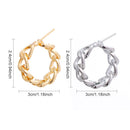 Wedding Jewelry Metal Round Earrings Geometric Hollow Chain Hoop Earrings