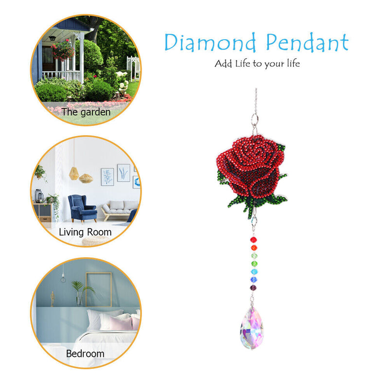 Angel Tears Diamond Sunburst Wind Chime Handmade Crystal Light Catching Pen