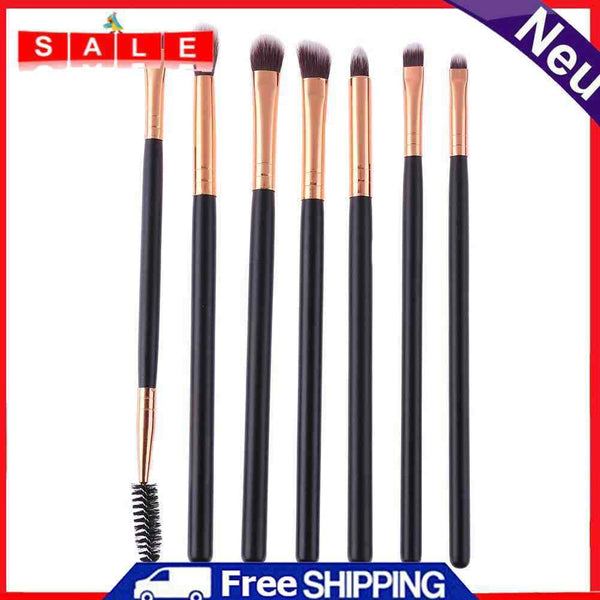 Aediea Beauty Makeup Brush Set, 7-Piece, Wooden Handle, Eyeshadow, Foundation,