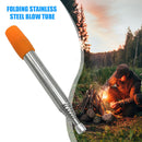 Blow Fire Tube Outdoor Camping Cooking Retractable Mouth Blowpipe (Orange) Newly