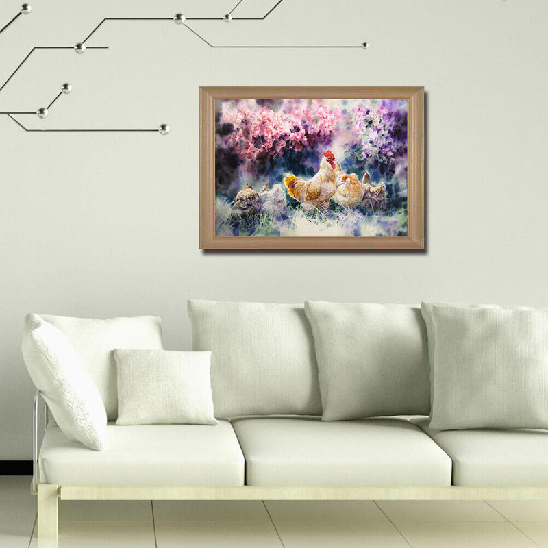 DIY Paint by Number Kits Chicken Bushes Pattern Art Zero Basis On Canvas