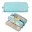 Large Capacity Pencil Case-Student Oxford Cloth Cosmetic Bag with 3 Compartments